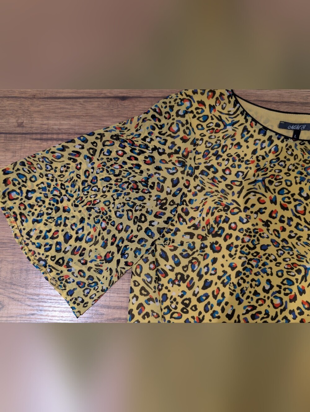 Yellow Leopard Print Ruffle Hem Dress - Picture 5 of 8